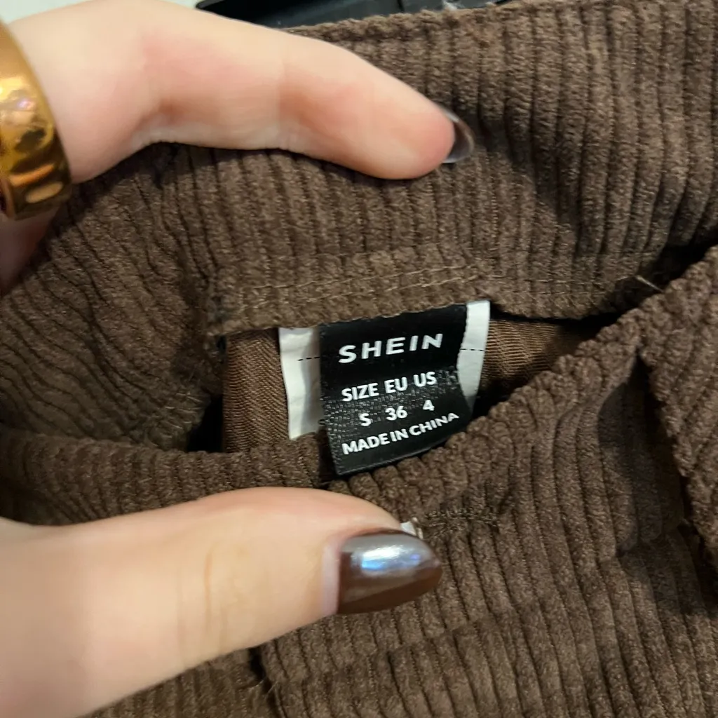 SHEIN Chocolate Corduroy Skirt - Image 3