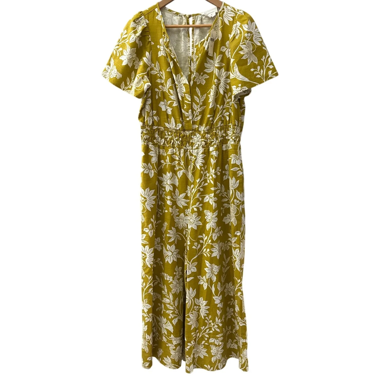 Anthropologie Somerset Wide Leg Jumpsuit in Chartreuse Pockets Size‎ Medium - Image 6