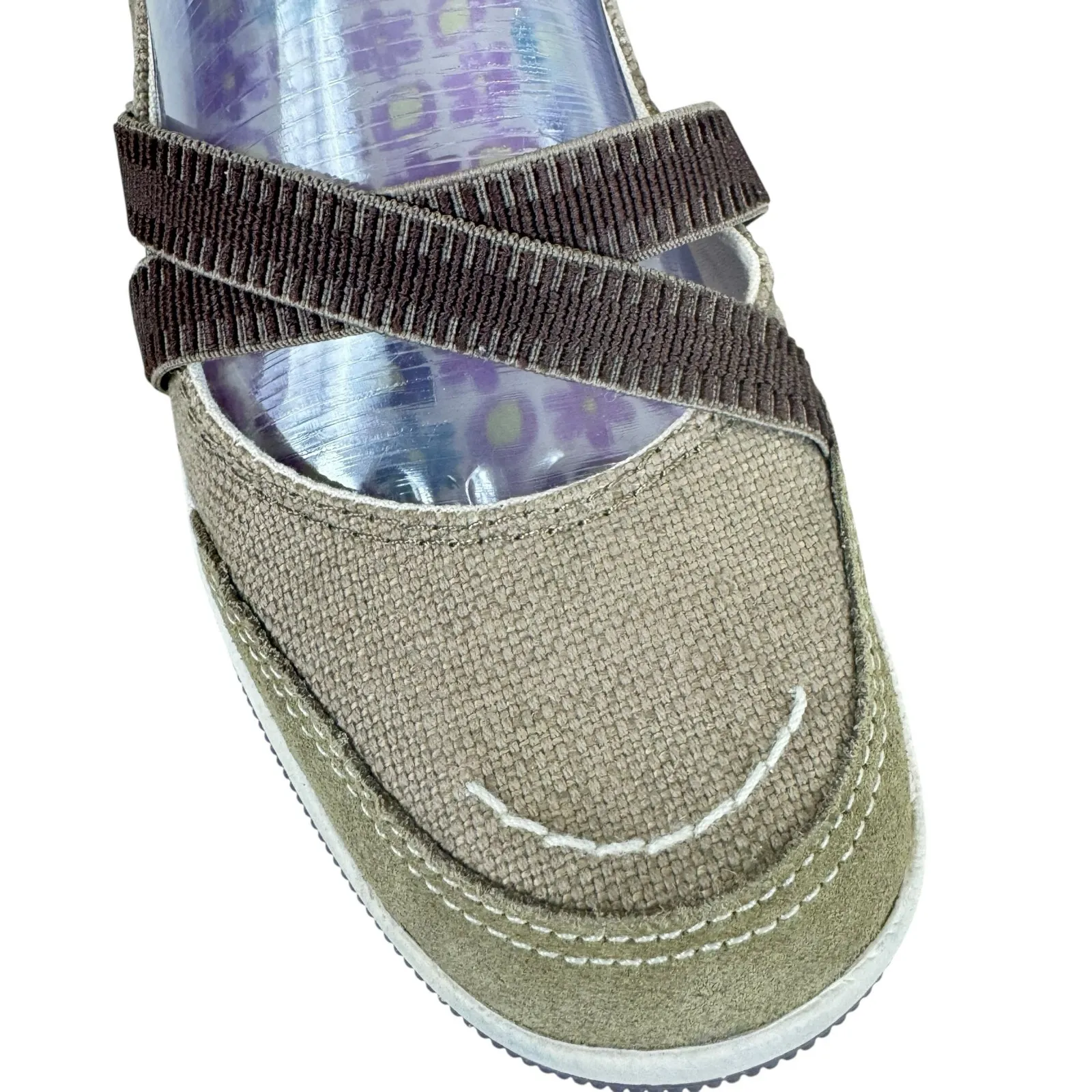 SIMPLE Shoes For A Happy Planet Tan Canvas Slip On Comfort Flat Shoes 9063 Sz 8 - Image 3