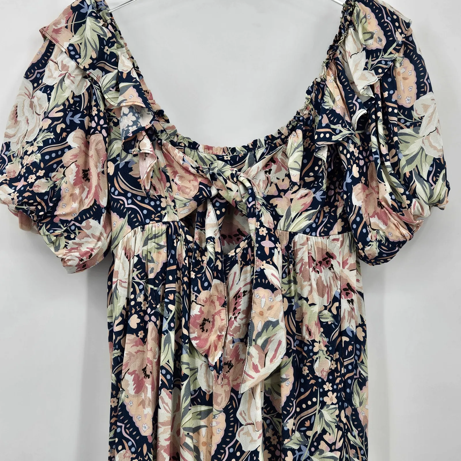 NEW Yumi Kim Stella Maternity Jumpsuit Floral Boho Bohemian Size XS‎ Blue - Image 4