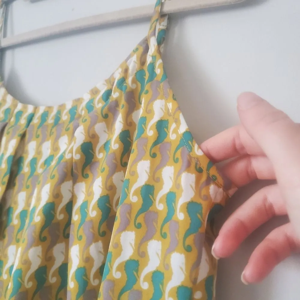 Cabi Seahorse Print Blouse Tank Top Size Small Beach Unique Cute Summer - Image 3