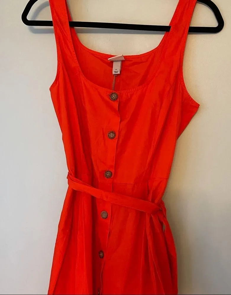 NWOT A New Day Orange Cotton Midi Sundress sz 10 - Image 2