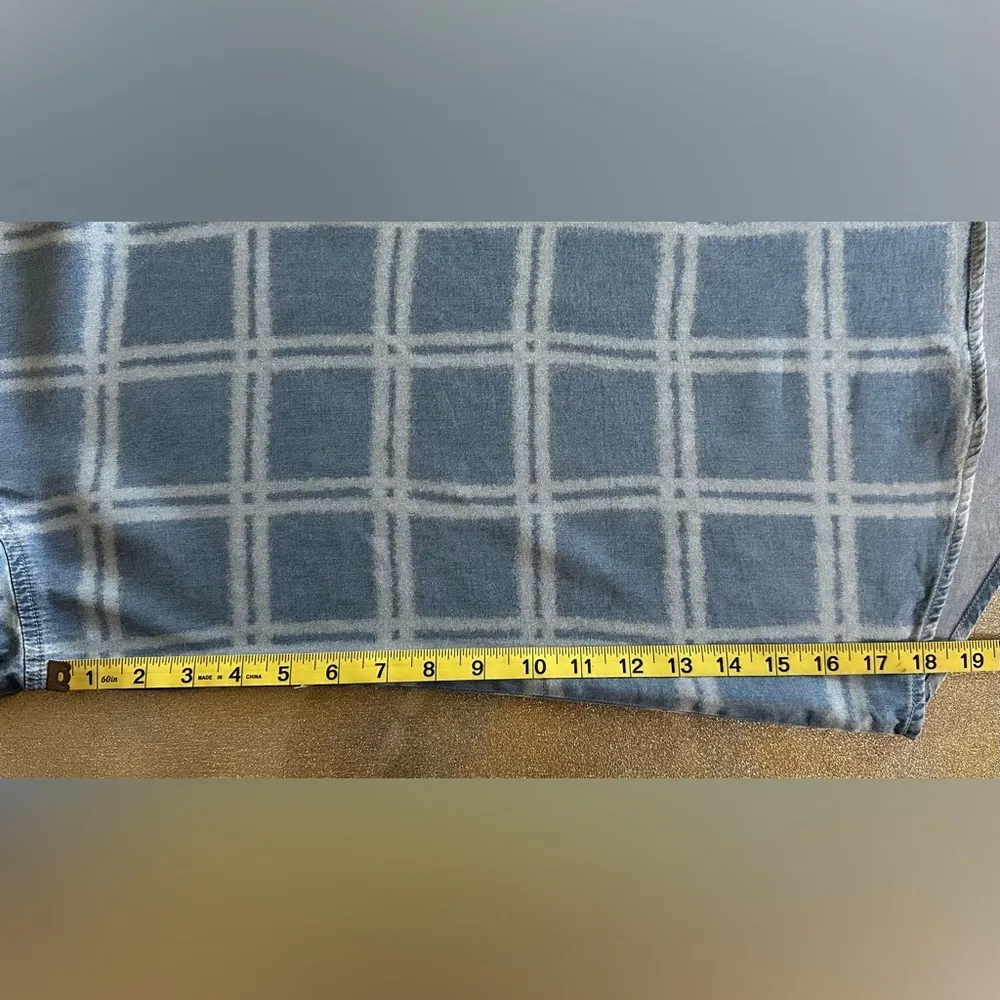 Cato Plus Size Checkered Denim Blue Shirt (838) - Image 11