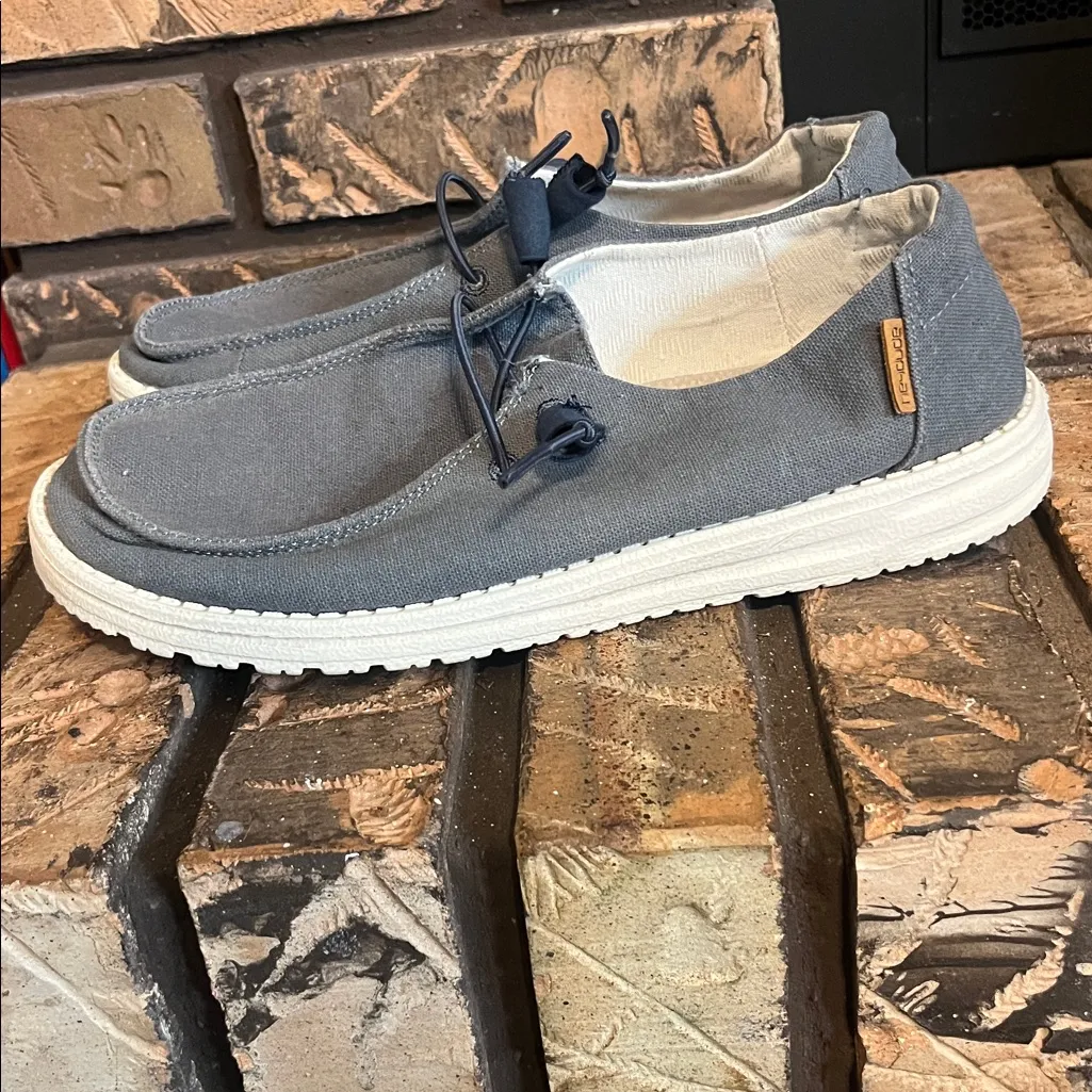 Hey Dude Women’s Wendy Chambray Navy & White Shoes Size 8 - Image 4