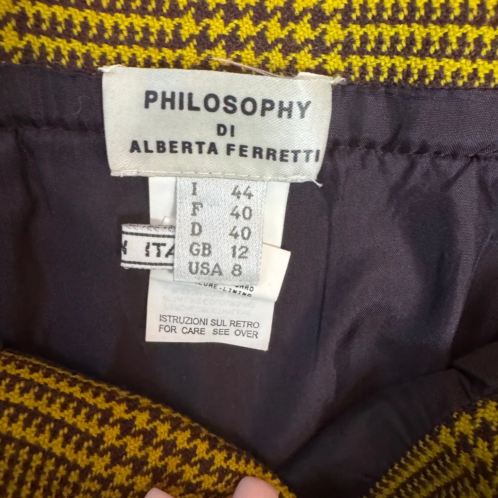 Philosophy di Alberta Ferretti Merlot Boucle Blazer Skirt Set S 8 Made In Italy Green - Image 8