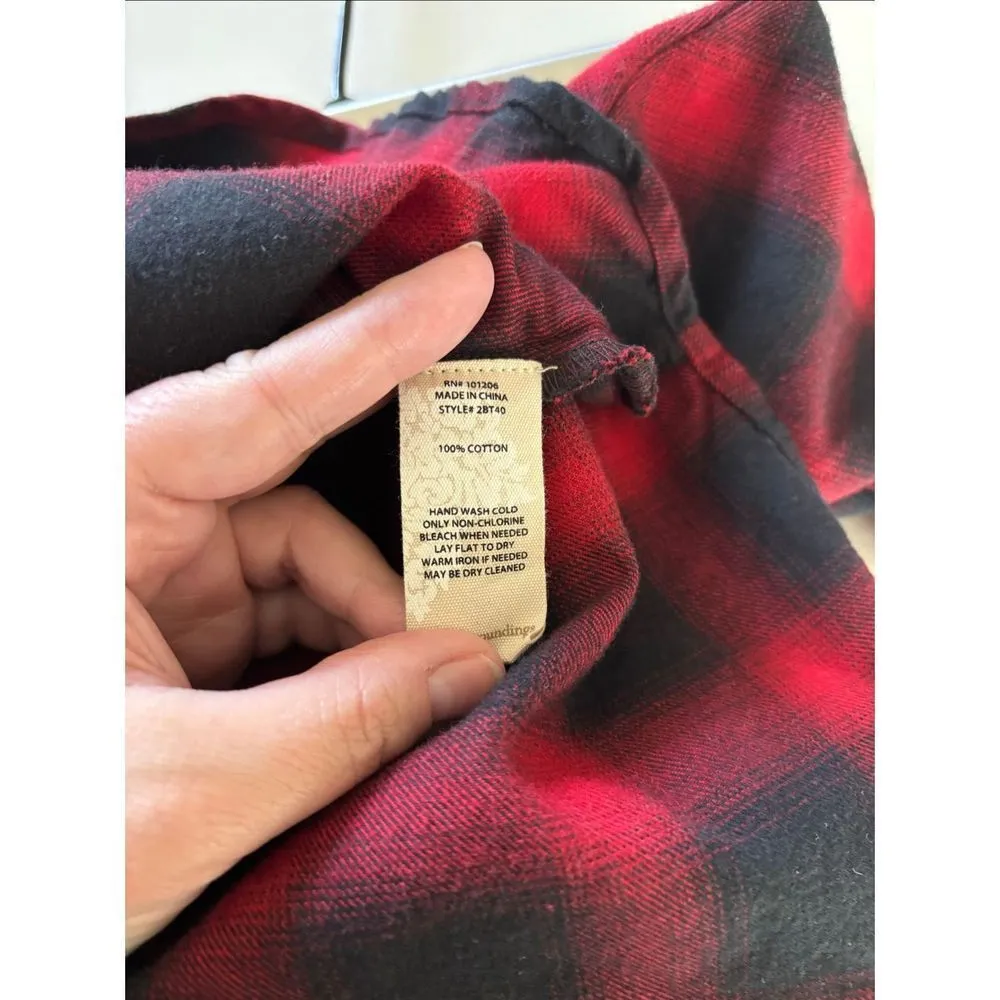 Soft Surroundings Manchester Tunic Medium Buffalo Plaid Shirt Zip Front Top Red - Image 4