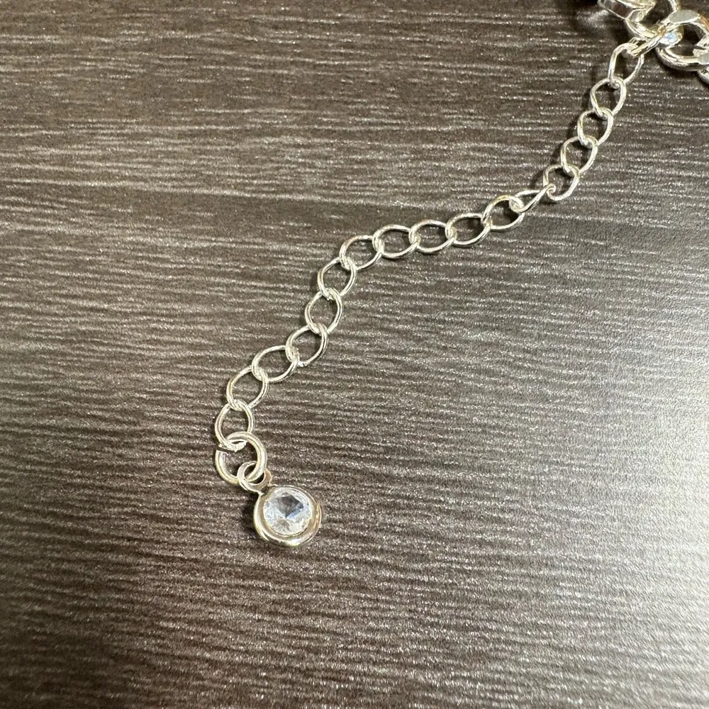 Silver Curve Link Anklet - Image 5