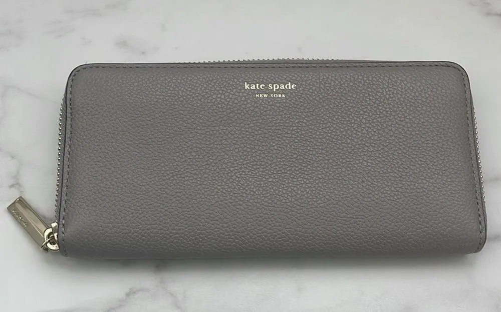 Kate Spade wallet pebbled leather zip gold hardware pockets accessory bag - Image 11