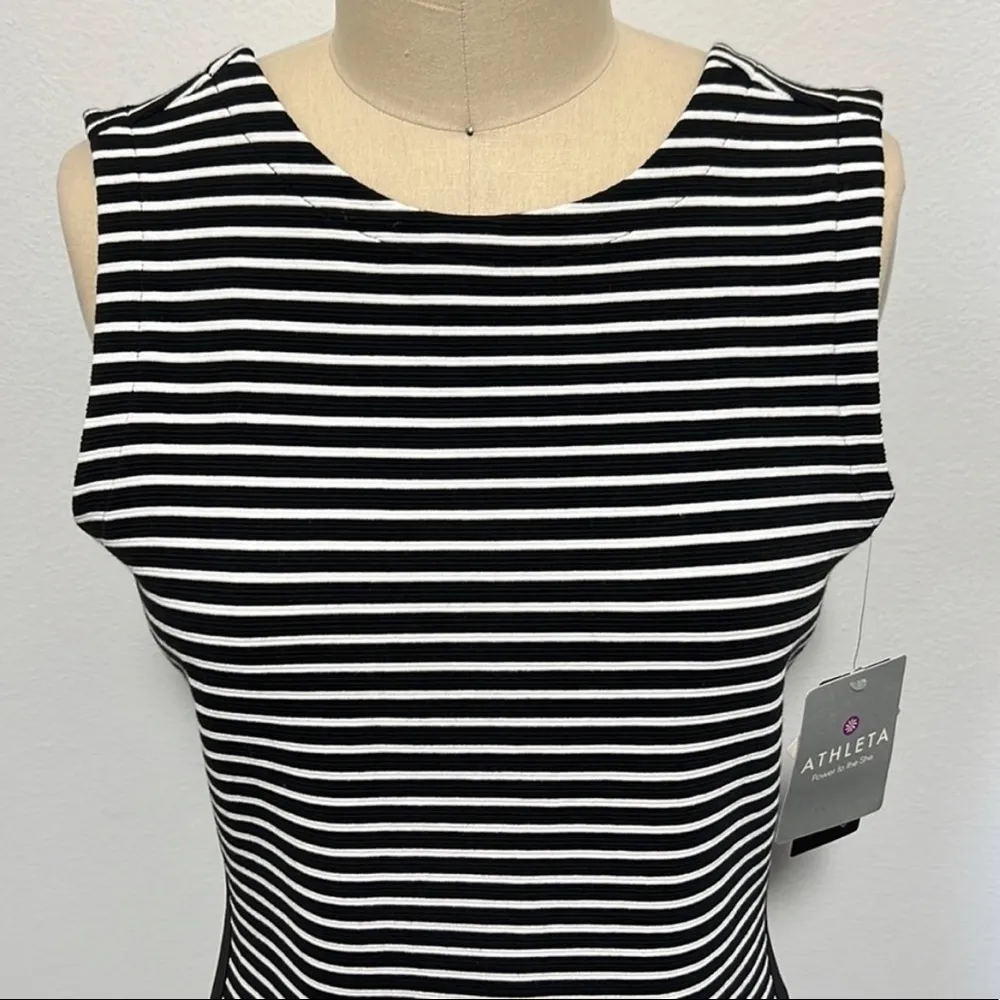 NWT Athleta Striped Mala Dress with Scoop Neck Back: Size M - Image 5