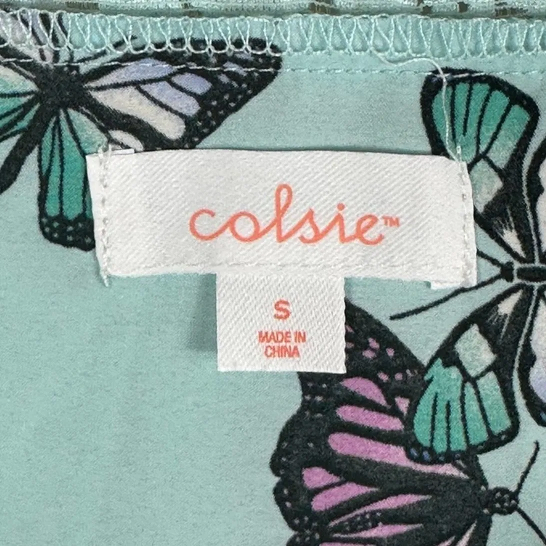 NWT Colsie Pajama Tank Top Womens S Pastel Blue Butterfly Print Whimsy Kidcore - Image 5