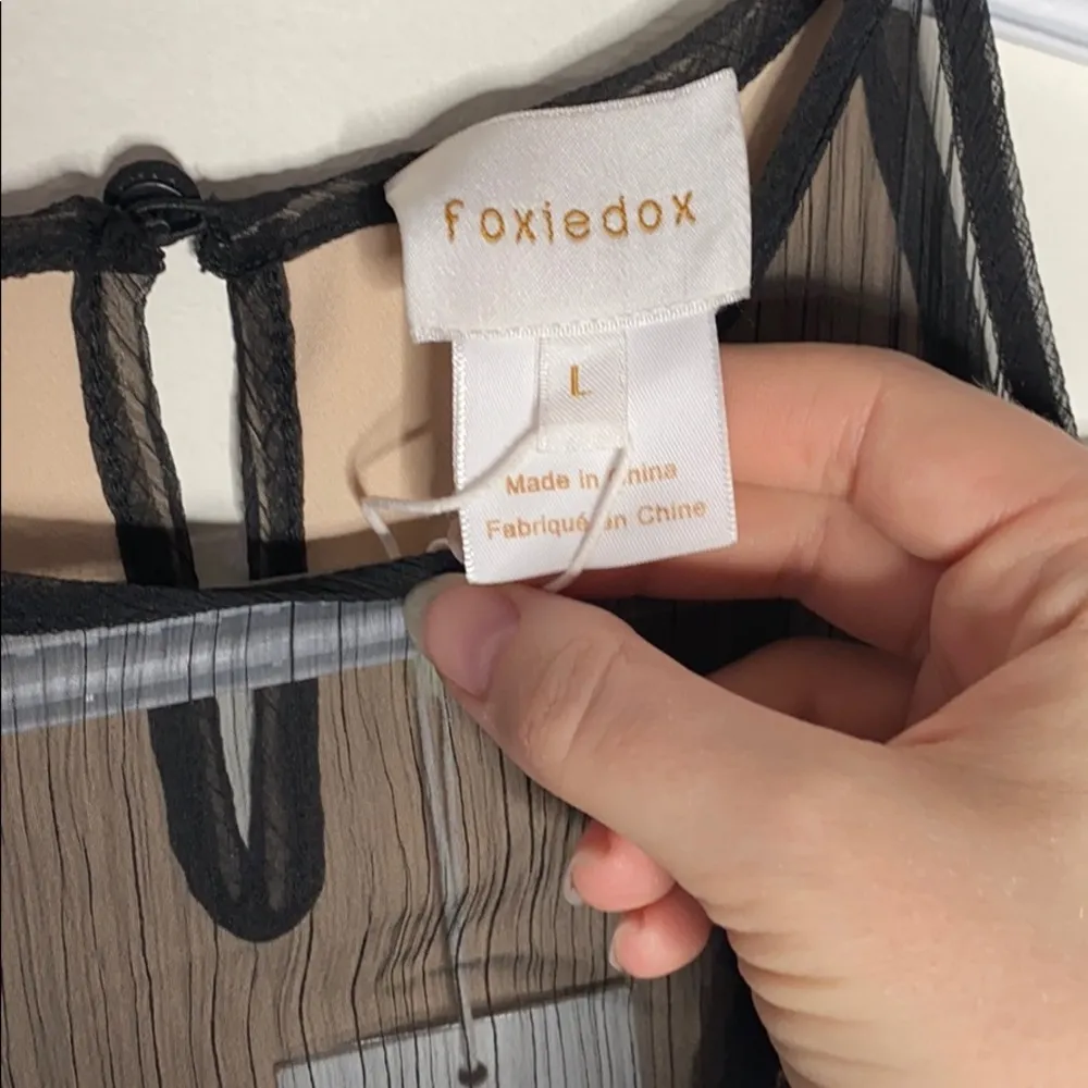 Foxiedox Tristan Lace & Chiffon black maxi dress size L - Image 11