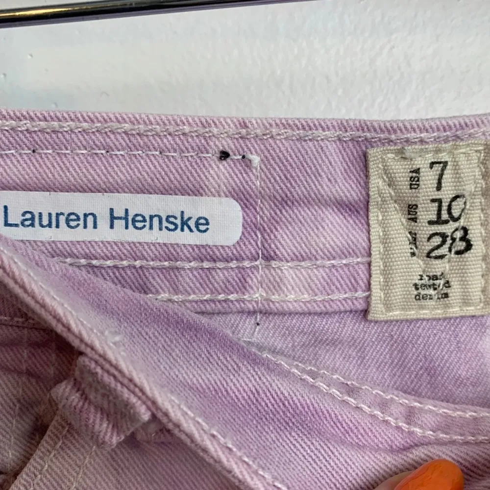 Volcom High Voltage Lavender Tie Dye Cut Off Shorts - Image 4