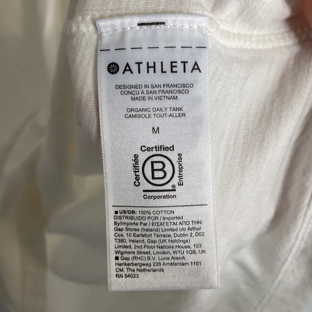 ATHLETA Organic Daily Tank top, Calla Lily SIZE M - Image 3