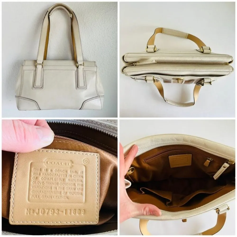 Genuine Leather White Y2K Retro Shoulder Bag - Image 3
