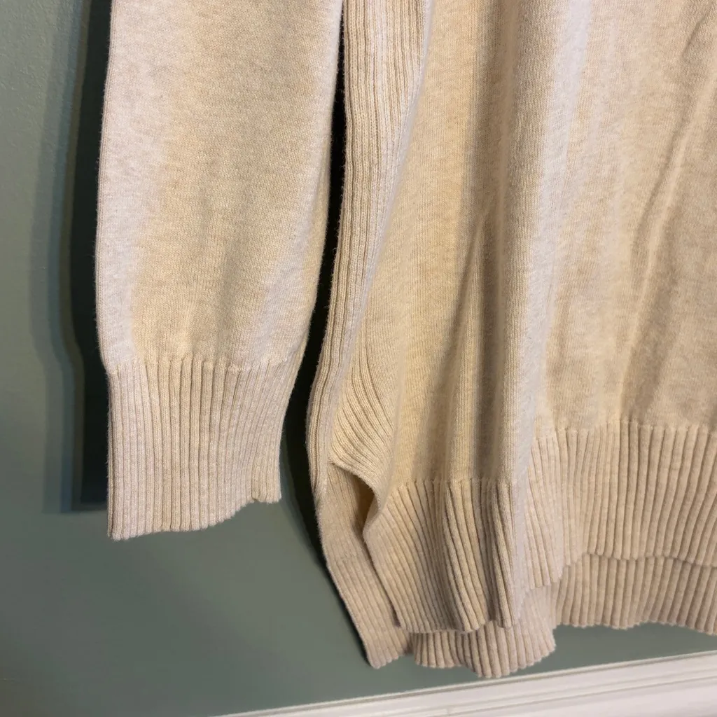 Jeanna Pierre Size XL Cream 100% Cotton Asymmetrical Neckline Long Sweater - Image 3