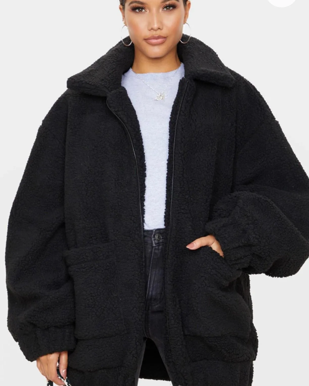 Black Teddy Coat / Jacket - Image 2