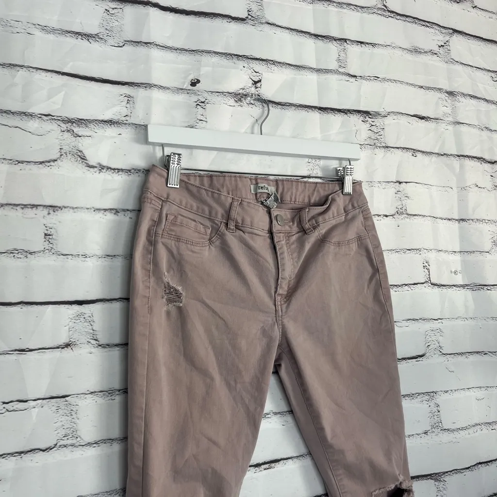 Refuge Skinny Jeans Mid Rise Distressed Blush Pink Women’s 6 Stretch Denim Y2K - Image 3