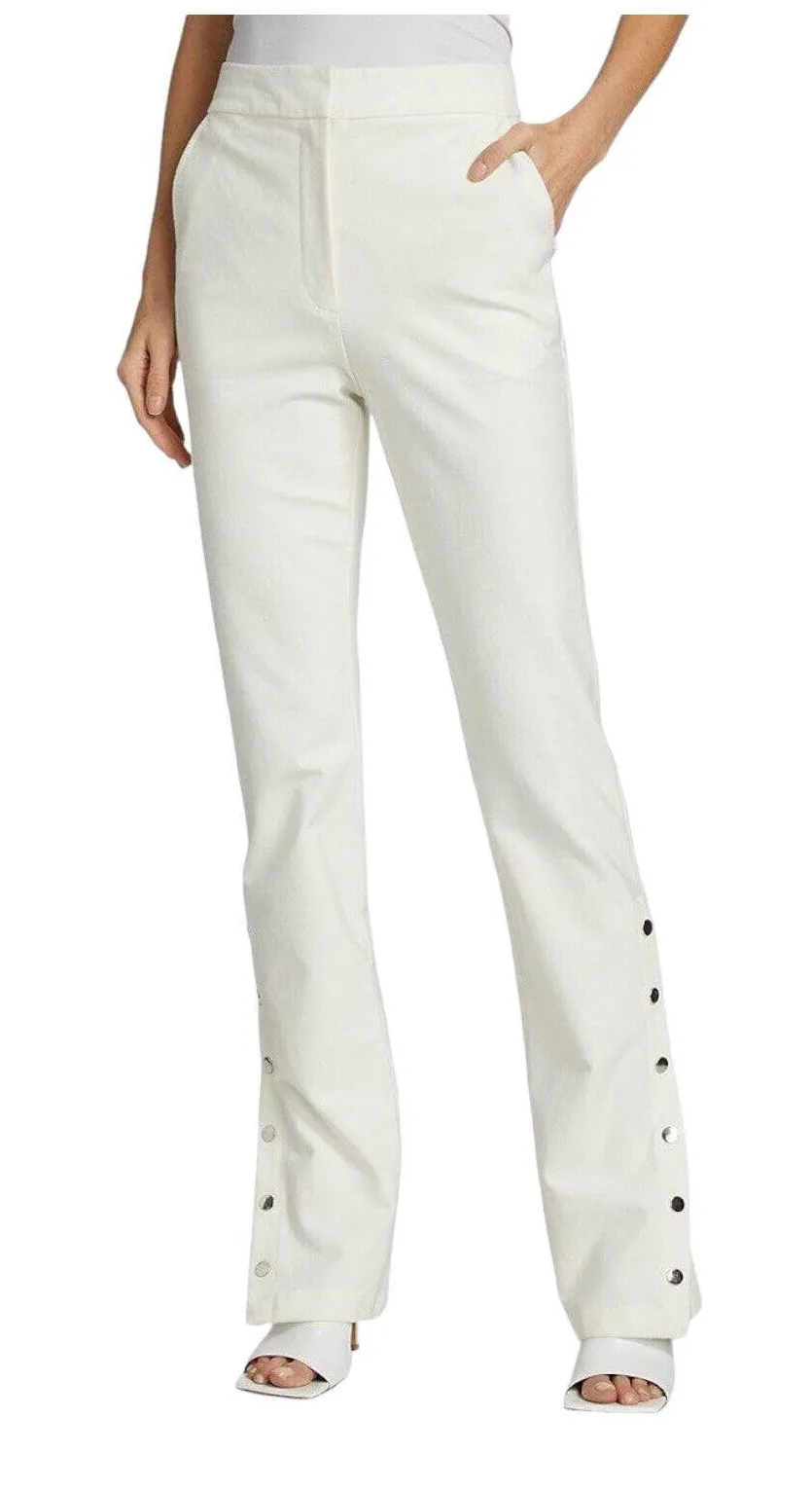 Derek Lam 10 Crosby Women's White Tesse Snap-leg Flared Pants Size 8 New - Image 1