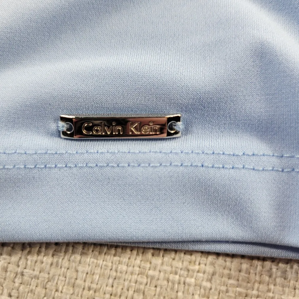 Calvin Klein Womens Blouse Top Size S Powder Blue Drape Cowl Neck Stretch Tank - Image 9