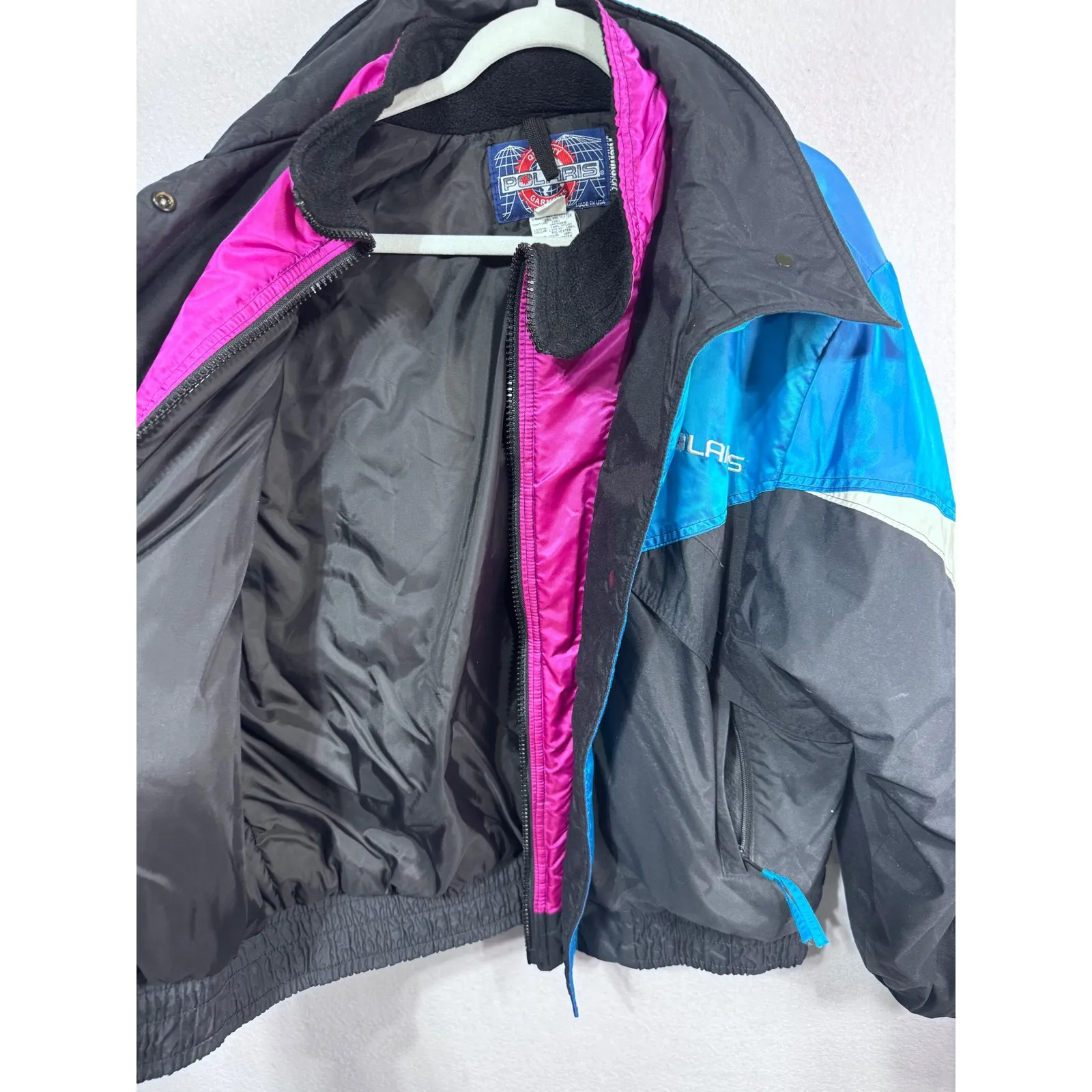Vintage Polaris Colorblock Ski Jacket 90's Y2K Retro Snowmobile Women's XL Black - Image 6
