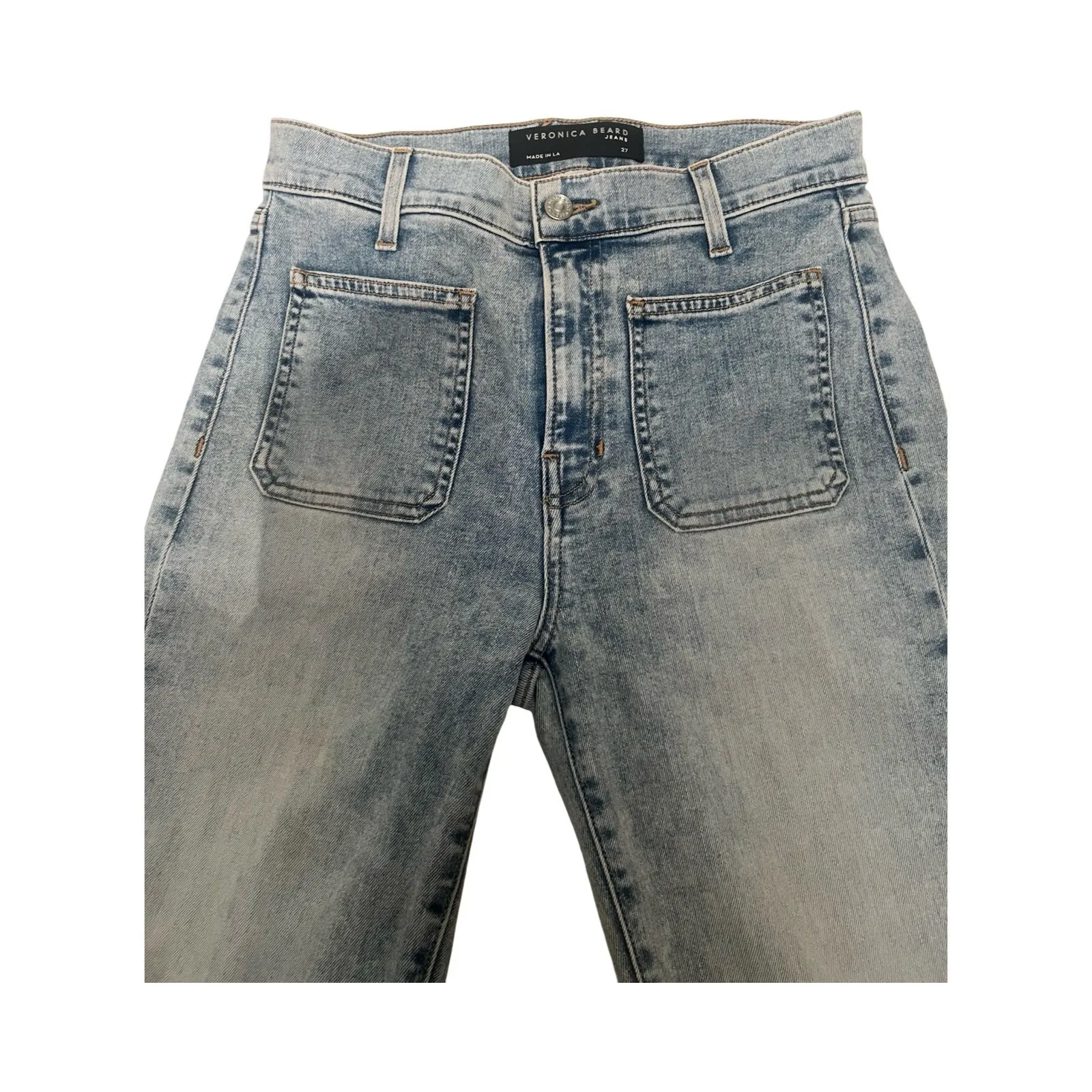 VERONICA BEARD Florence Flare High Rise Jeans Womans Size 27 Light Wash - Image 2
