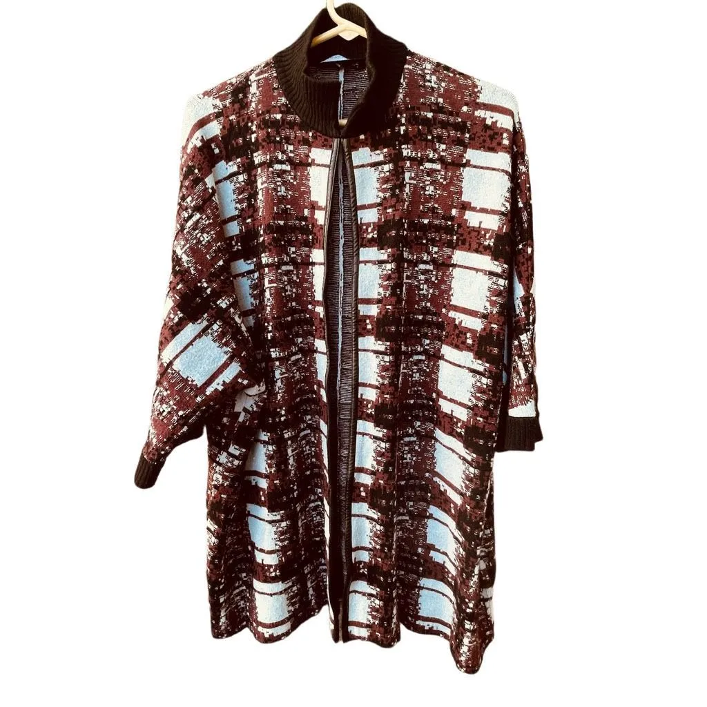 Ming Wang size L/XL oversized abstract print one hook closure cardigan. - Image 3