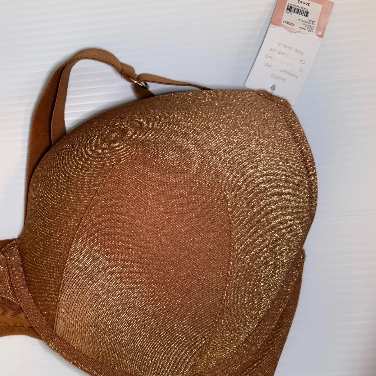 NWT Cacique Modern Collection Boost Plunge Bra Copper Sparkle 42DDD - Image 5