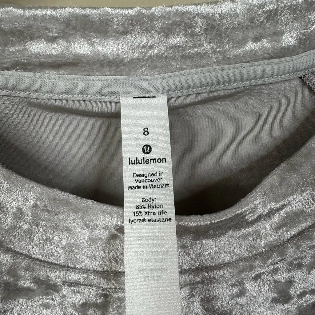 NEW Lululemon Warm Down Crew Crushed Velvet Shirt in Chrome Special Edition 8 - Image 3