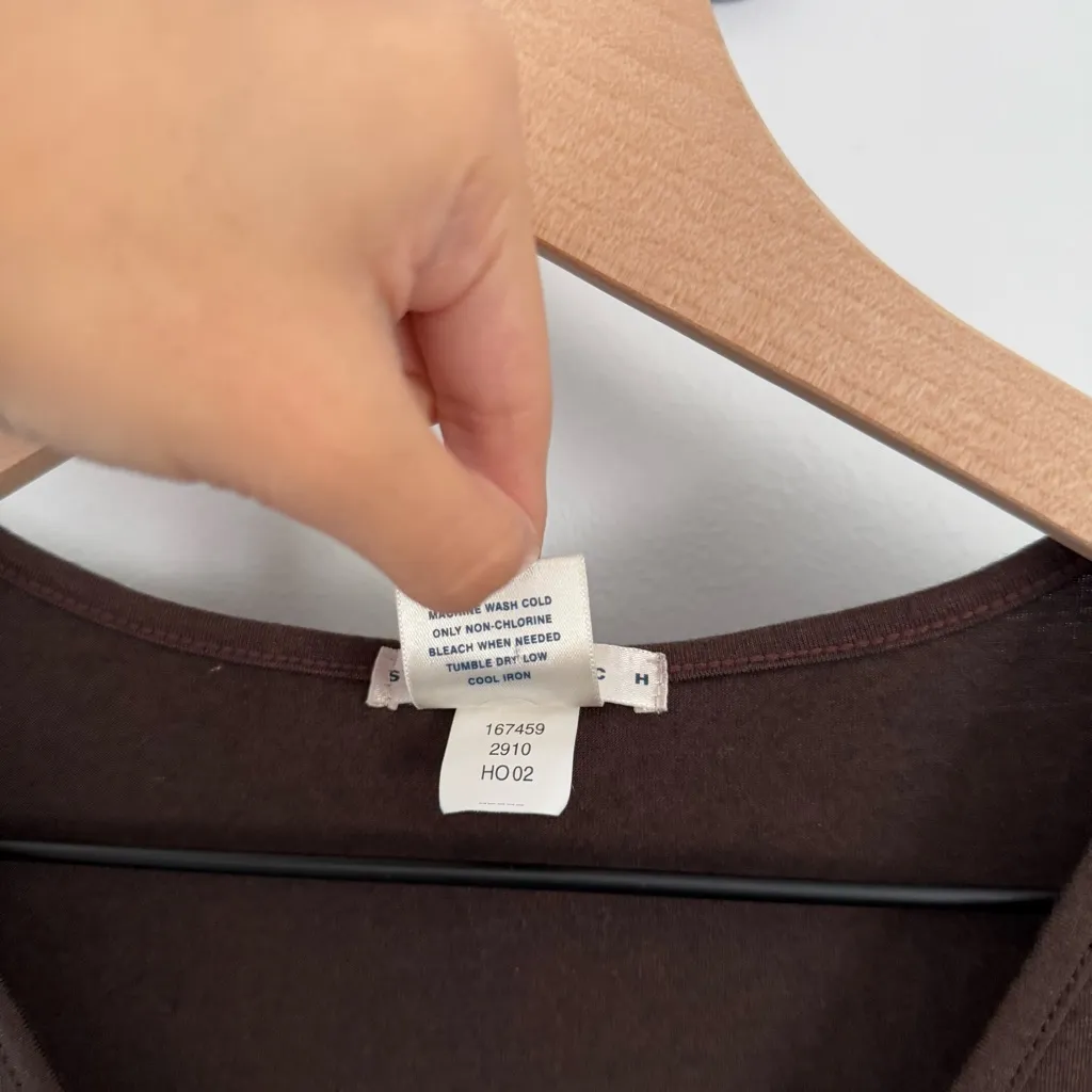 Old Navy Medium Y2K 2002 Brown Ruch Front Tee Half Sleeve Fall Gilmore Girls - Image 7