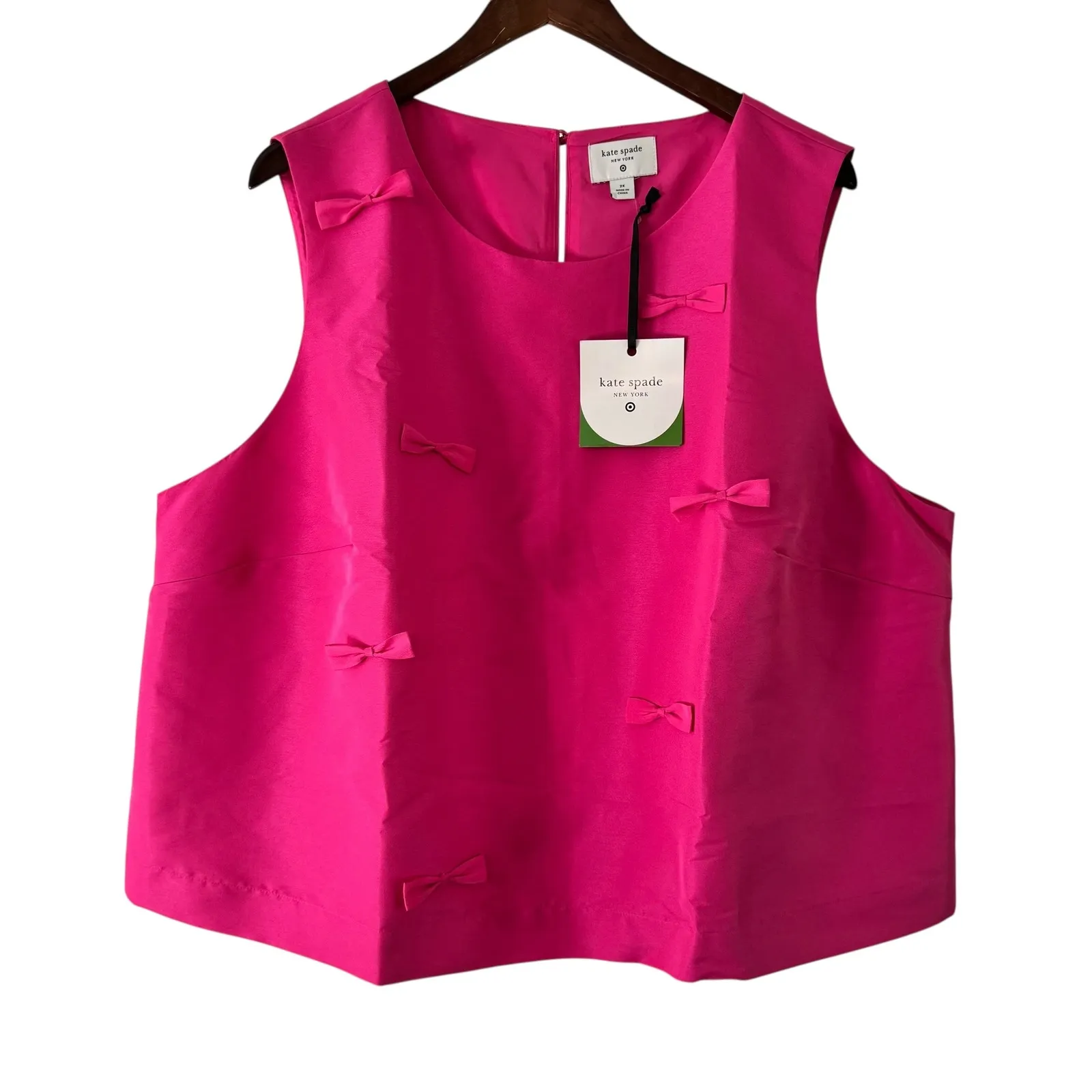 Kate Spade Bow Shell Top‎ Sleeveless Pink Blouse Target Collab 2X - Image 9