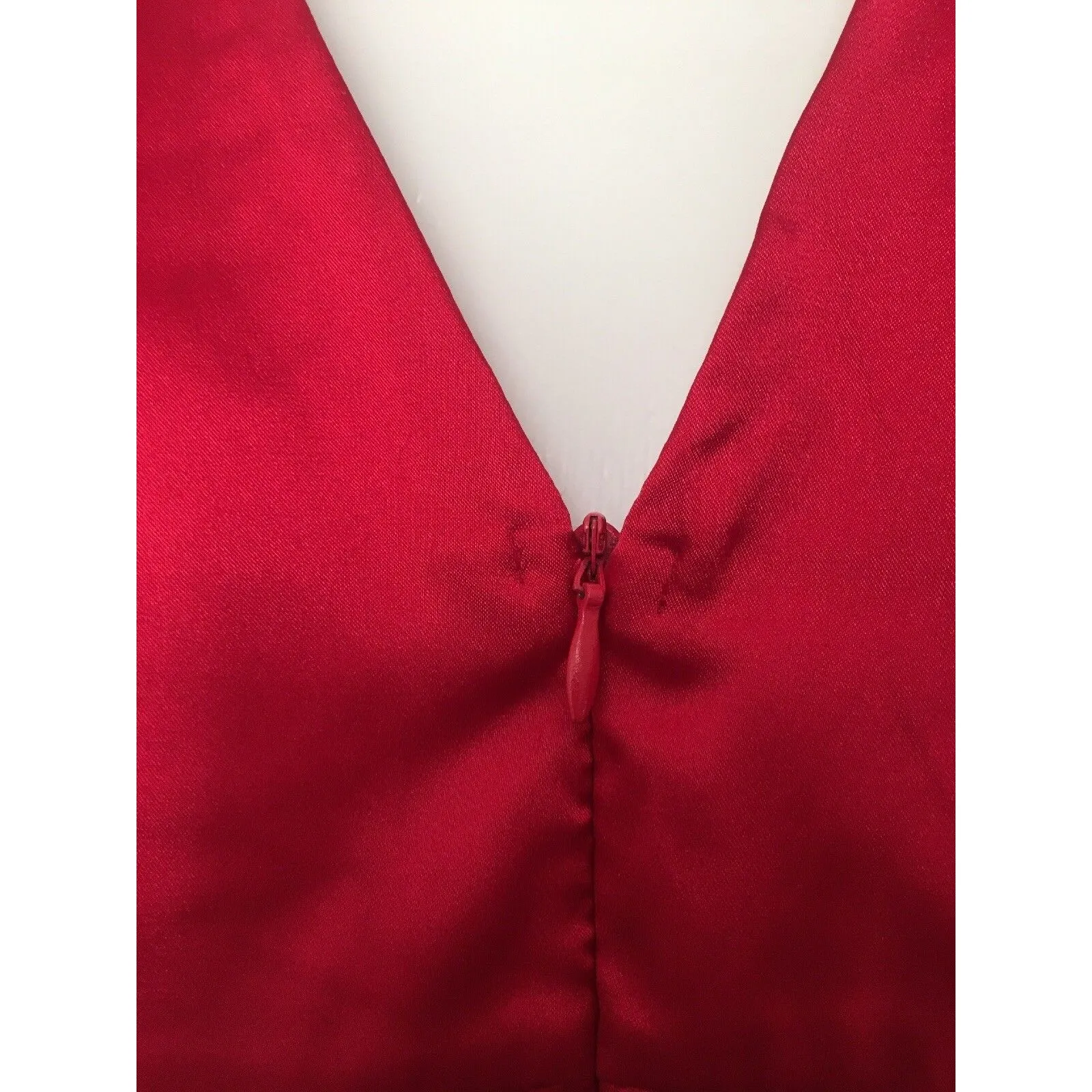 Forever 21 Women's Sleeveless Satin Body Con Tank Dress Size Large Red - Image 9