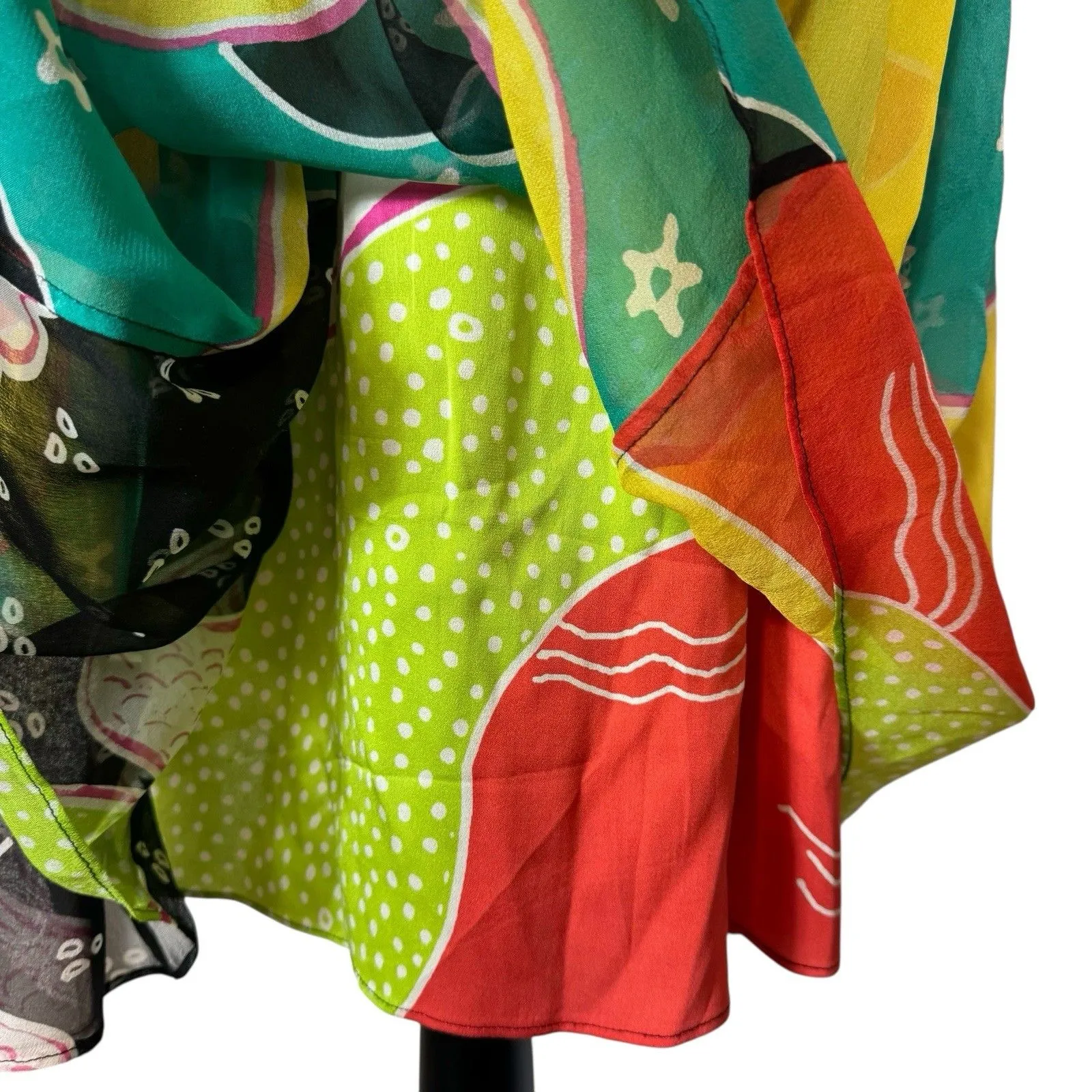 Y2K Diane Von Furstenberg Silk Strapless Dress US 6 Multicolor Artsy Fairy Hoco - Image 8