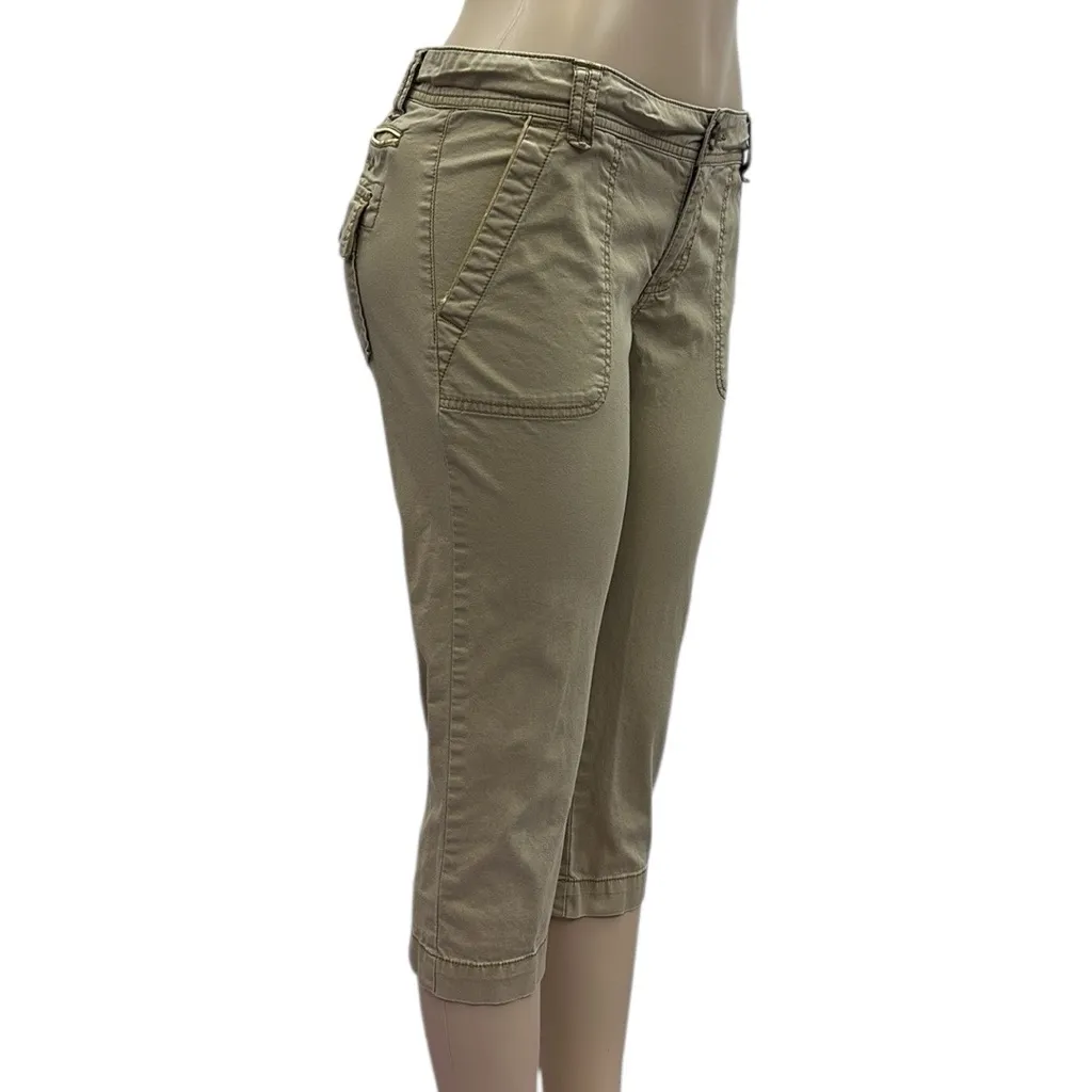 Y2K Polo Jeans Co Ralph Lauren Low Rise Chino Cotton Blend Capri Pants Womens 8 Tan - Image 3