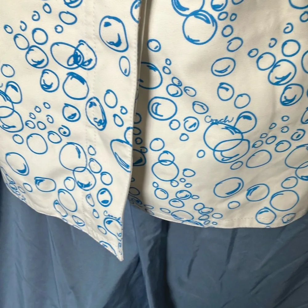 Coach: White & Blue Bubble Print Coat- Spring- 100% cotton - Image 11