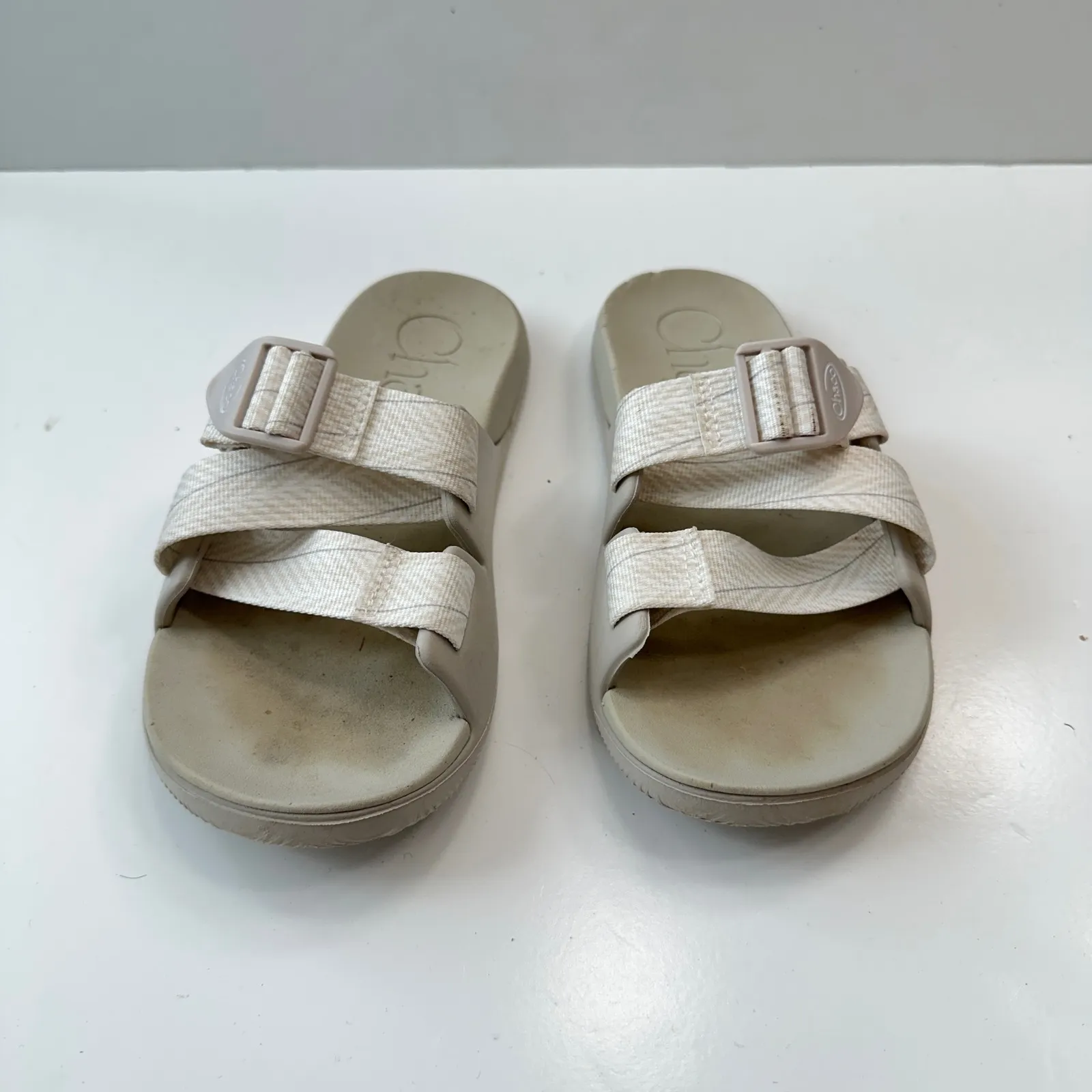 Chaco Z/Cloud Sandals Slides Adjustable Straps Beige Casual Comfort Womens‎ W6 - Image 2