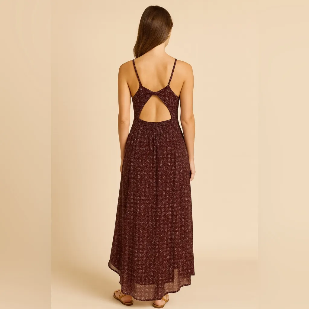 Abercrombie & Fitch Elegant Burgundy Maxi Dress.     Size-X-Small - Image 2