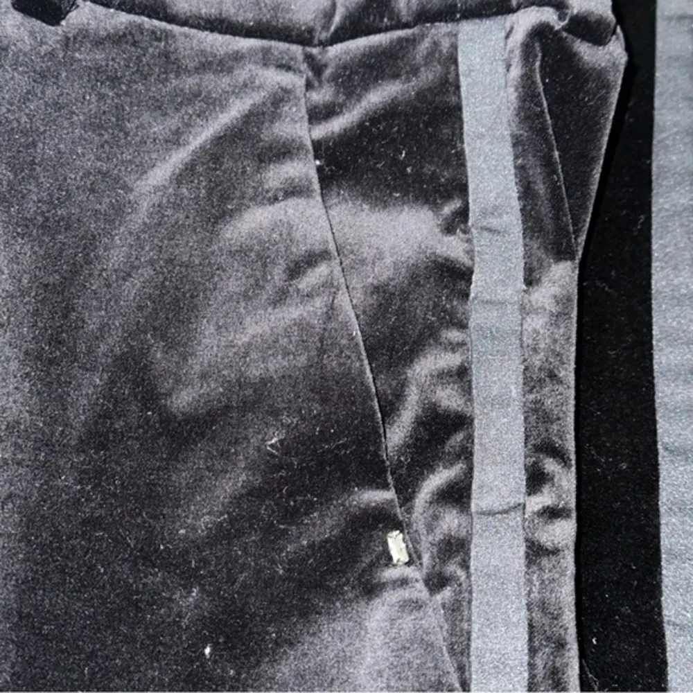 Sportmax Women’s Size 2 36 Black Velvet Tuxedo Stripe Trousers Dress Pants - Image 7