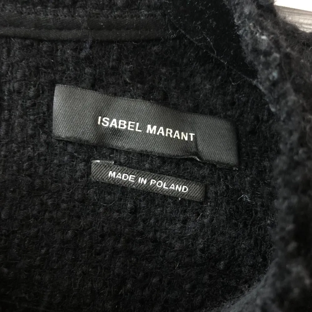 Isabel Marant Sweater A Line Dress Keyhole Back Asymmetric Hem Black 36 US S - Image 3