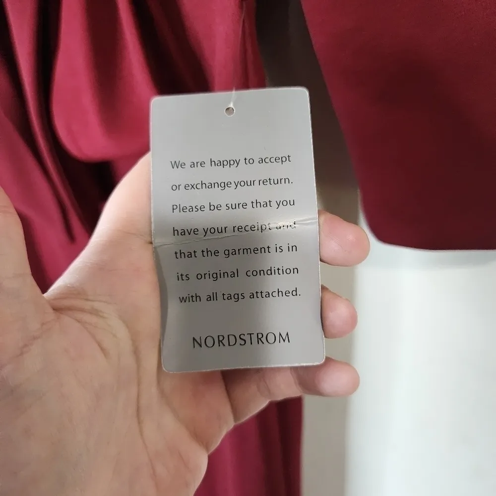 NWT‎ After Six 6814 Crepe Stretch Slit Women XS Burgendy Red Cocktail Maxi Dress - Image 5