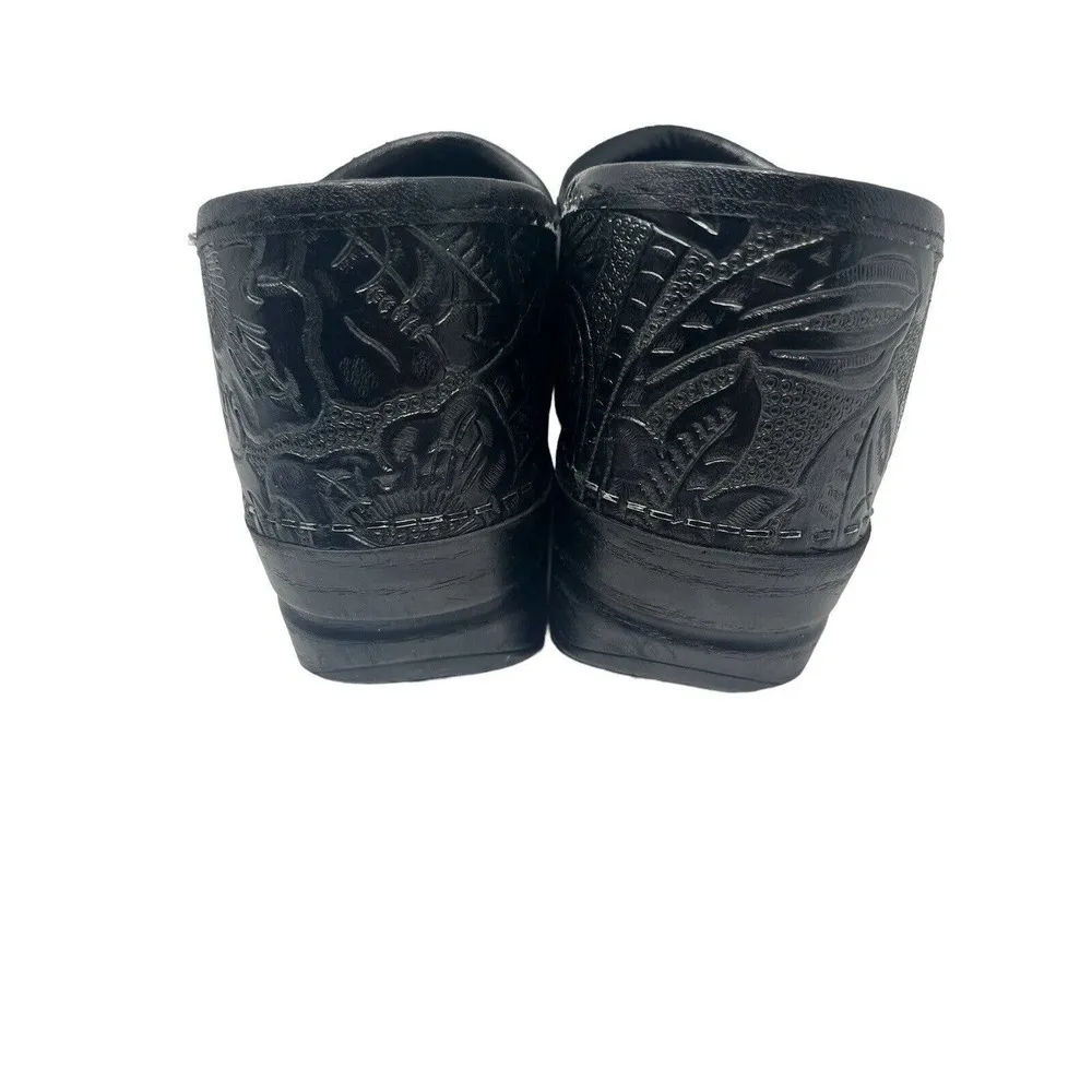 Dansko Professional Tooled Leather Clogs 41 Black Shoes Pro Stapled US 10.5 - Image 2