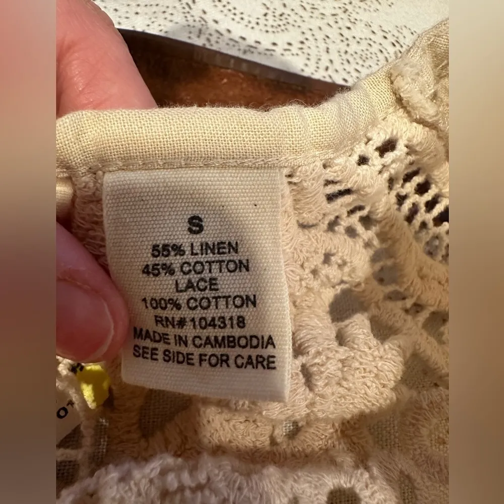 EUC VINTAGE ALLISON BRITTNEY vest with back crochet beige bho style Sz S - Image 7