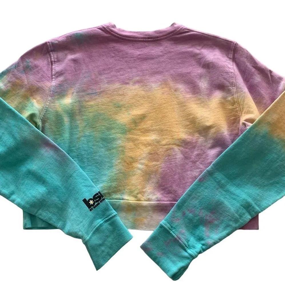 By Samii Ryan | Don’t Play Me Multicolor Tie Dye Cropped Sweatshirt Small Pink - Image 10