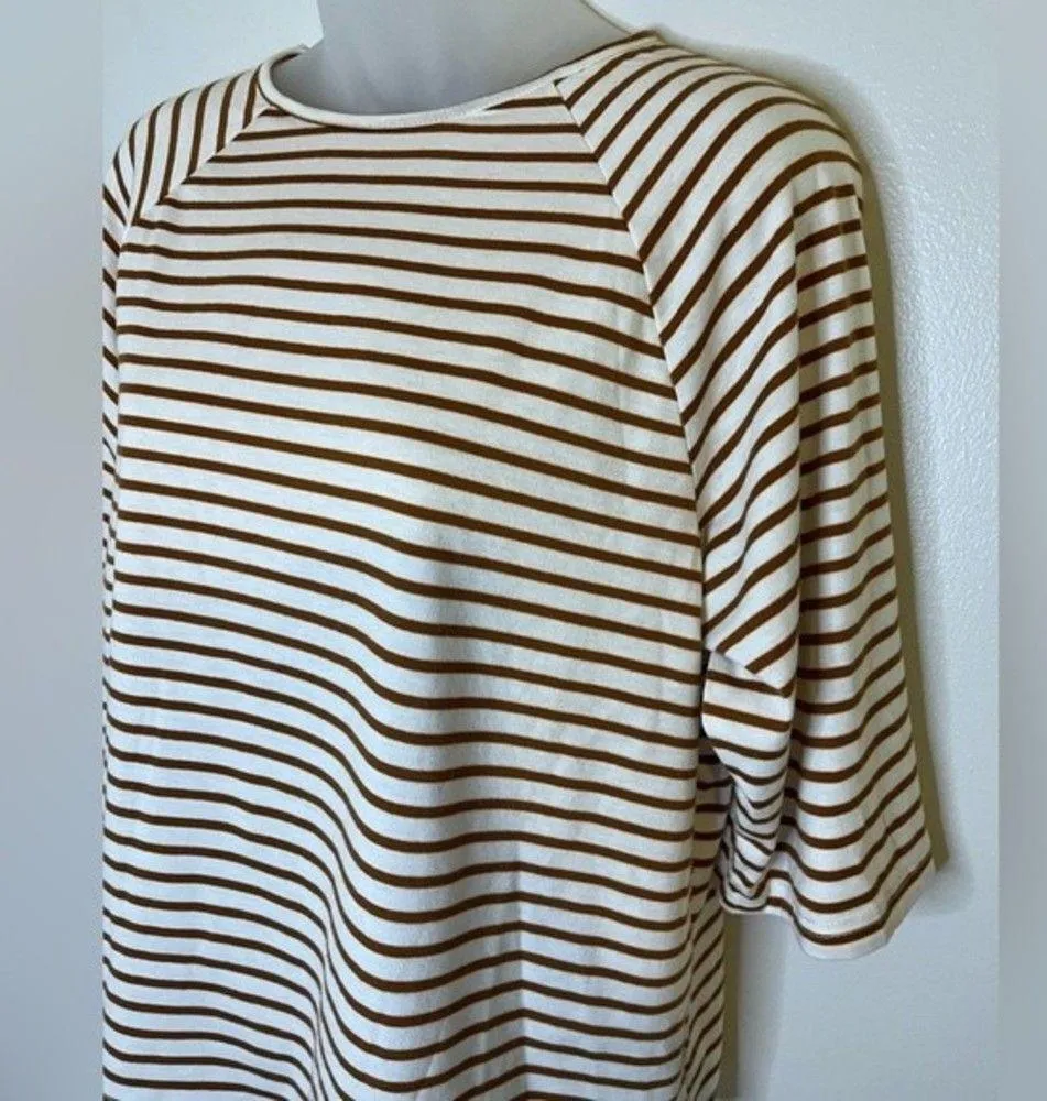 SHEIN Raglan Sleeve Striped Print Tee Size Small - Image 5