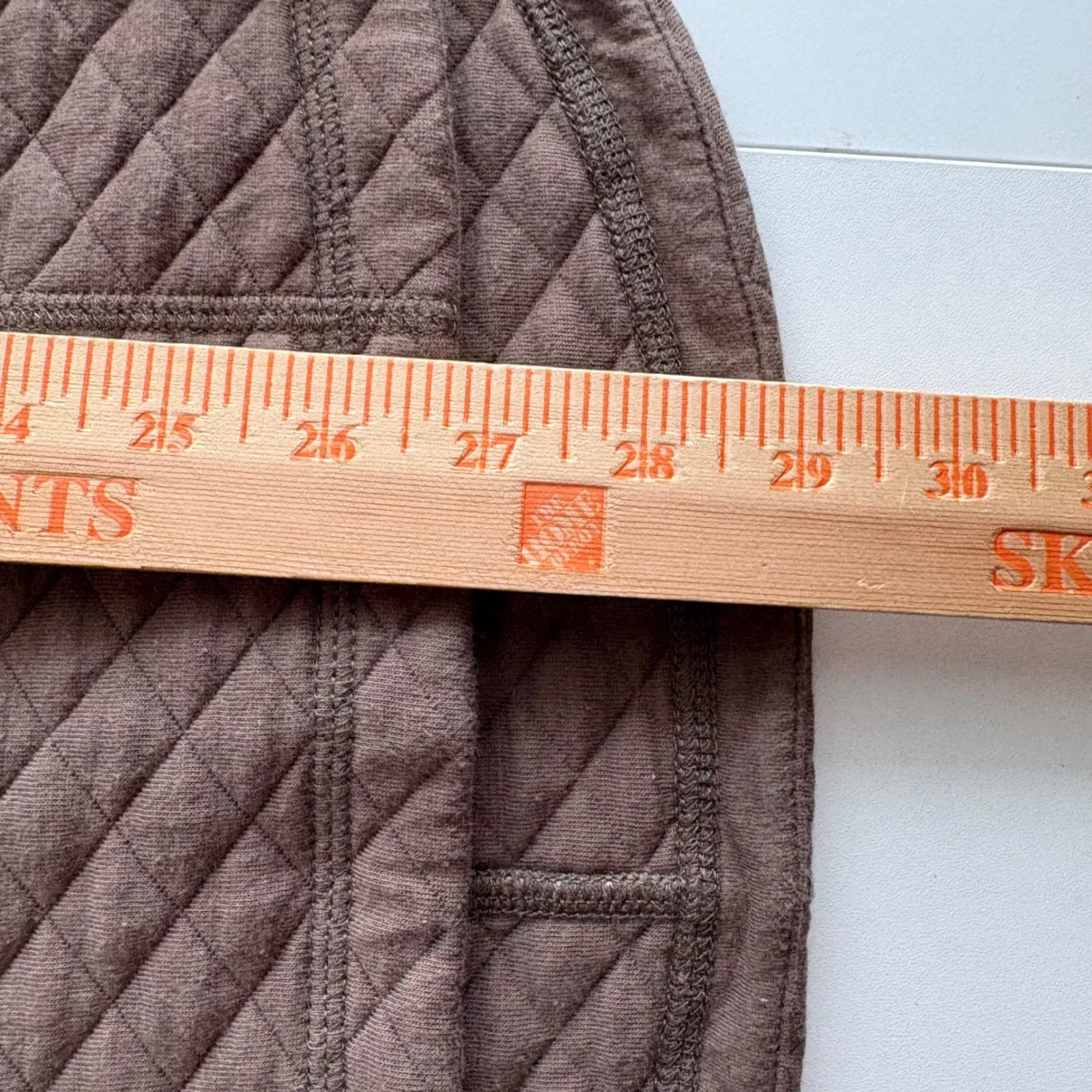 Duluth Trading Co Quilted Snap Neck Pullover Sweatshirt Taupe Brown Size S - Image 9