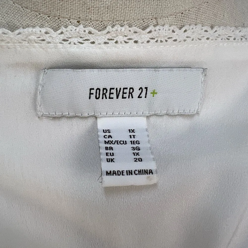 Forever 21 Cross Stitch Floral embroidered Maxi Dress White Rayon - Image 4