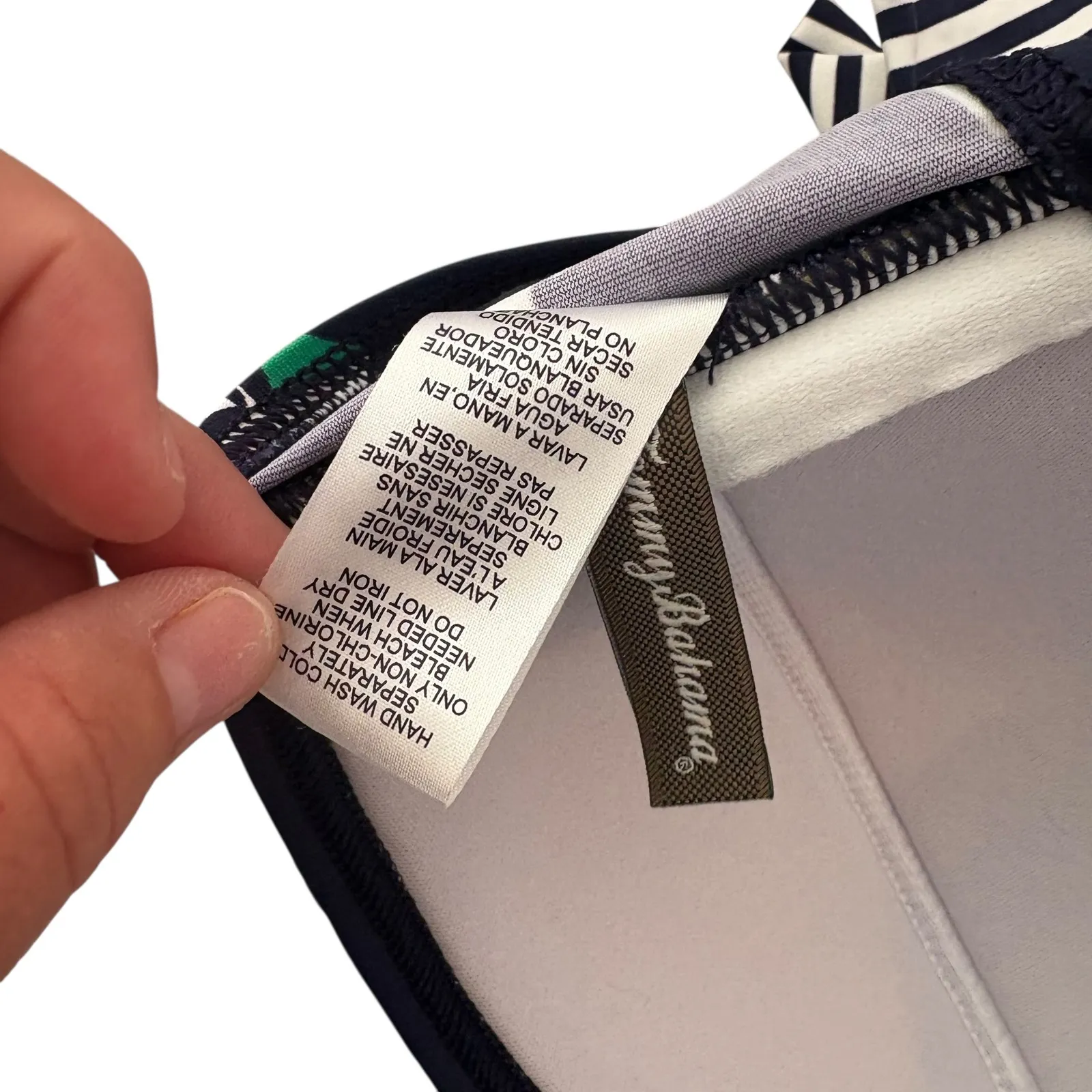 Tommy Bahama‎ Sailboat Bandeau Bikini Top Removable Strap Nautical. Size  L - Image 4