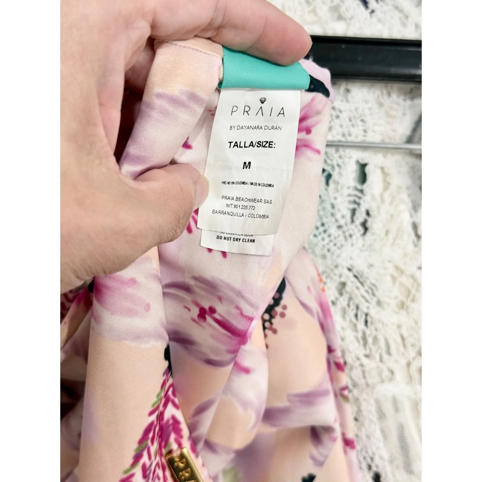 NWT PRAIA by Dayanara Duran Floral Bandeau Bikini Top Bikini Bottom Set Womens M Pink Size M - Image 8