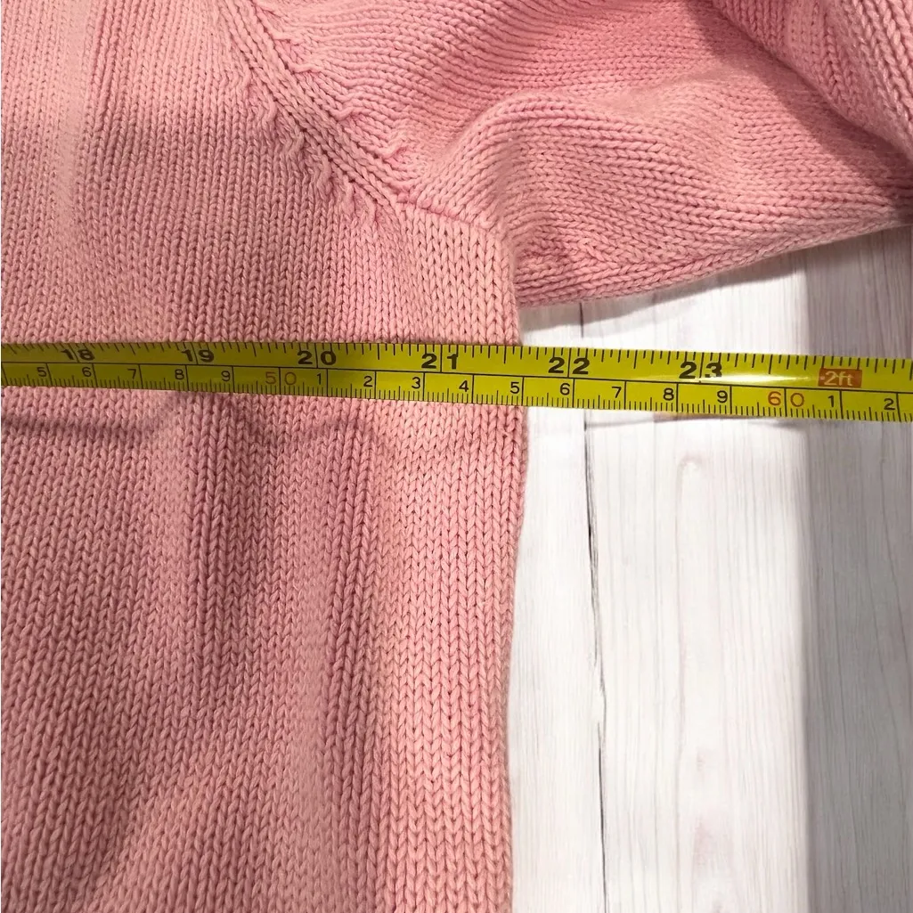 Quacker Factory Zip Up Sweater Womens Large Cardigan Rhinestone Pockets Pink - Image 3