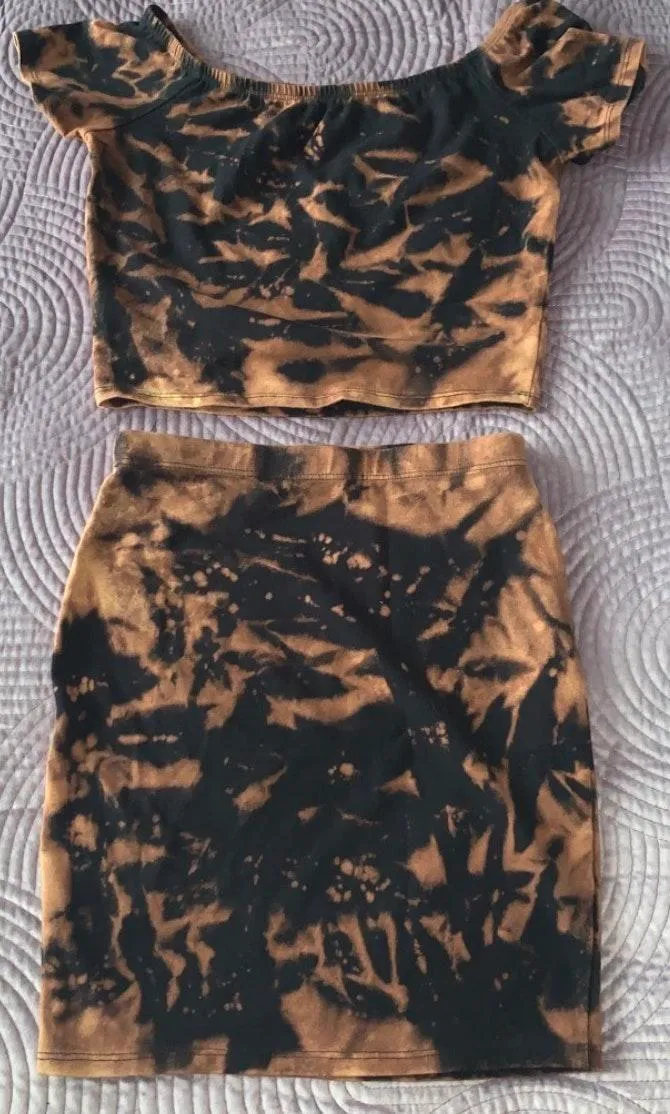 Off the shoulders two piece skirt set Multiple - Image 2