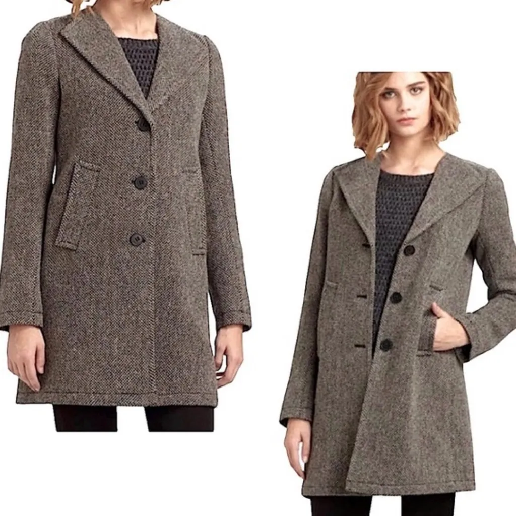 Theory Taidra wool coat with a multi-tweed Small - Image 2
